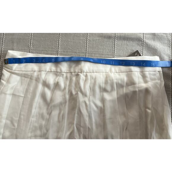 J Crew Collection Maxi Skirt Womens 8 Lightweight Chiffon Ivory Pleated Flowy - Picture 10 of 14